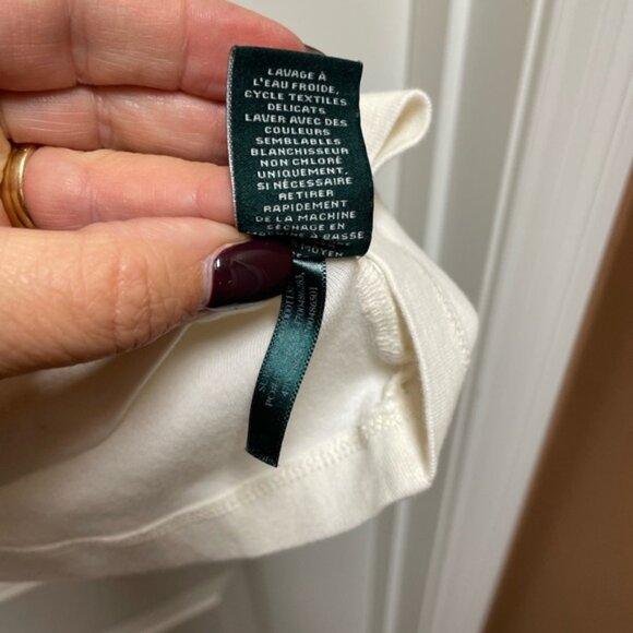 Ralph Lauren Sz Large Ivory Lace-Up Long Sleeve Top Nautical Western Preppy - Picture 7 of 7